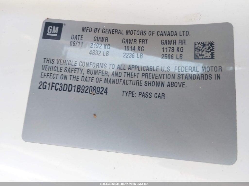 2G1FC3DD1B9208924 2011 CHEVROLET CAMARO photo no. 9