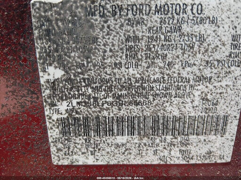 2LMTJ8LP8GBL55668 2016 LINCOLN MKX photo no. 9