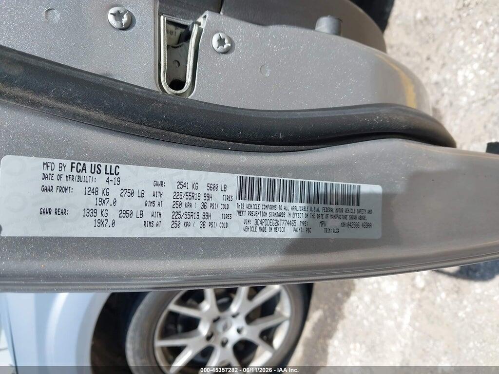 3C4PDDEG2KT774465 2019 DODGE JOURNEY photo no. 9