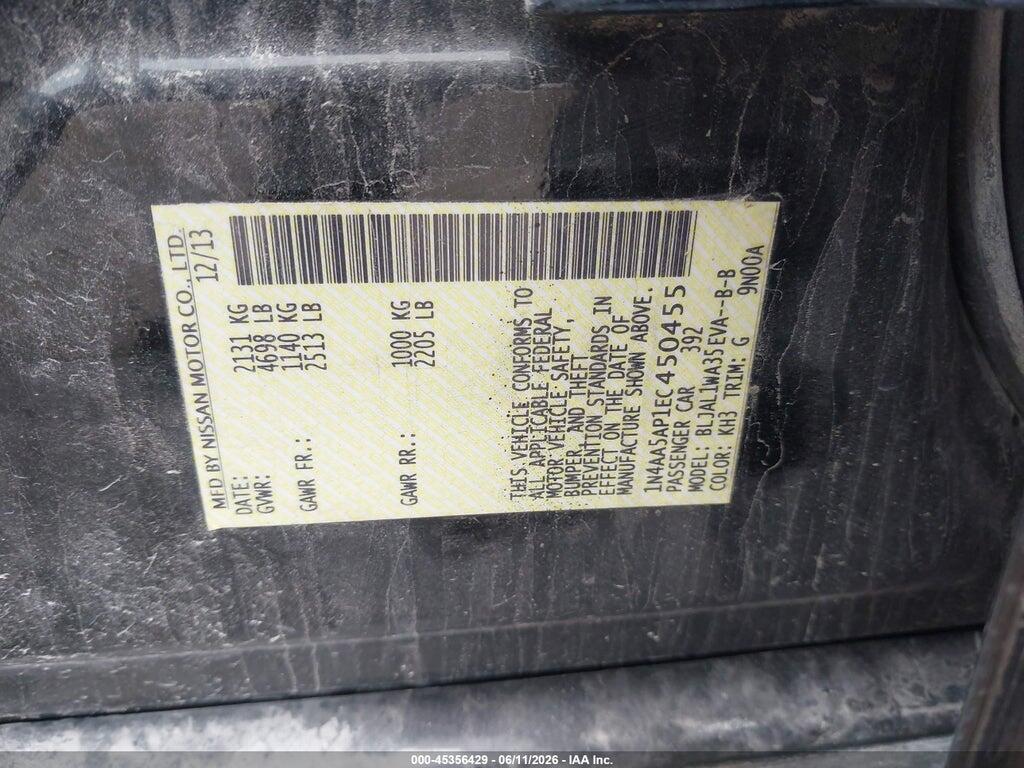 1N4AA5AP1EC450455 2014 NISSAN MAXIMA photo no. 9
