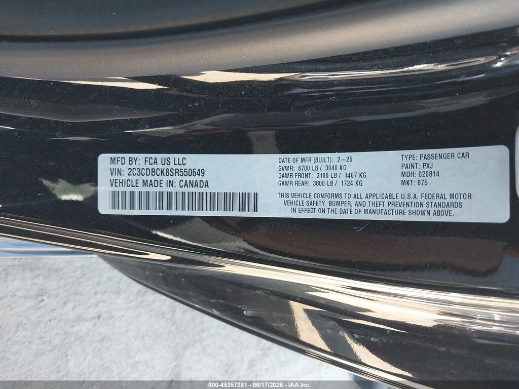 2C3CDBCK8SR550649 2025 DODGE CHARGER DAYTONA photo no. 9