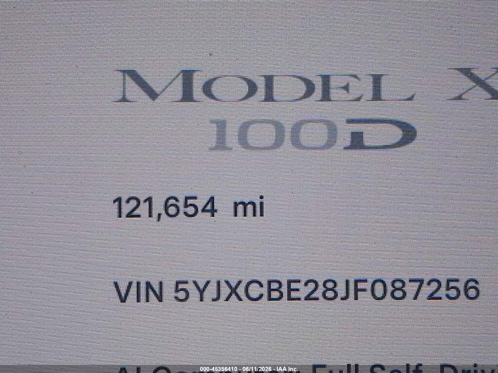 5YJXCBE28JF087256 2018 TESLA MODEL X photo no. 7