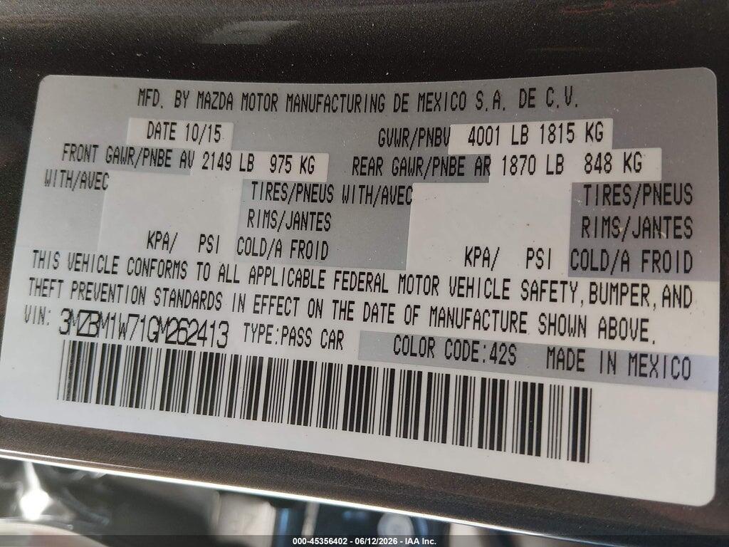3MZBM1W71GM262413 2016 MAZDA MAZDA3 photo no. 9