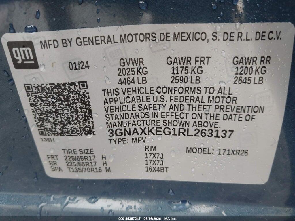 3GNAXKEG1RL263137 2024 CHEVROLET EQUINOX photo no. 9