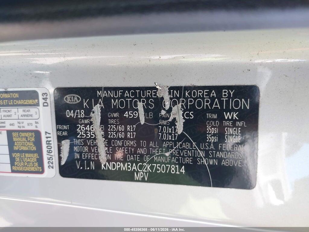 KNDPM3AC2K7507814 2019 KIA SPORTAGE photo no. 9