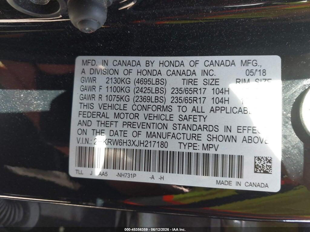 2HKRW6H3XJH217180 2018 HONDA CR-V photo no. 9