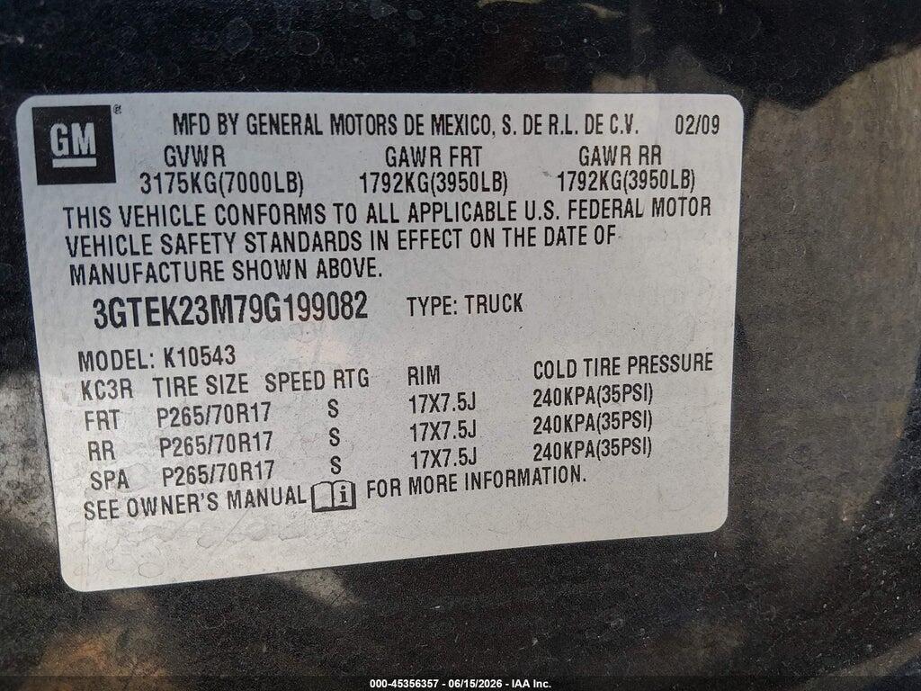3GTEK23M79G199082 2009 GMC SIERRA 1500 photo no. 9