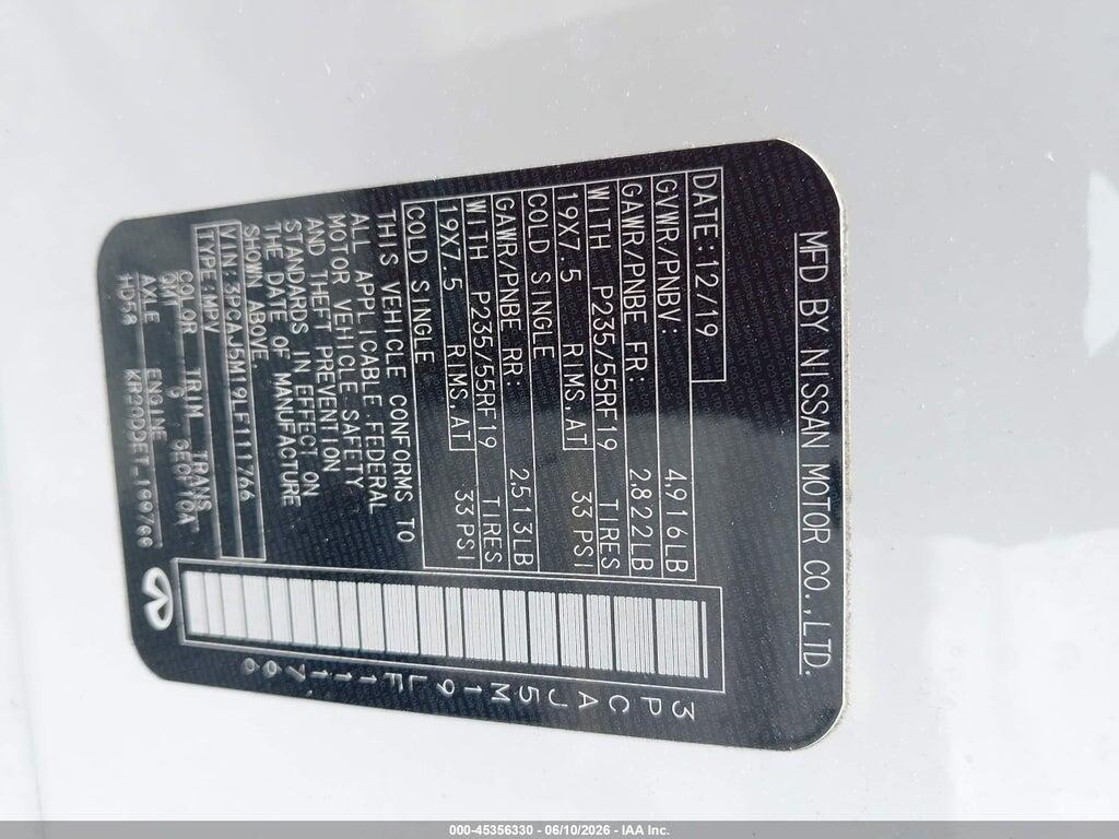 3PCAJ5M19LF111766 2020 INFINITI QX50 photo no. 9
