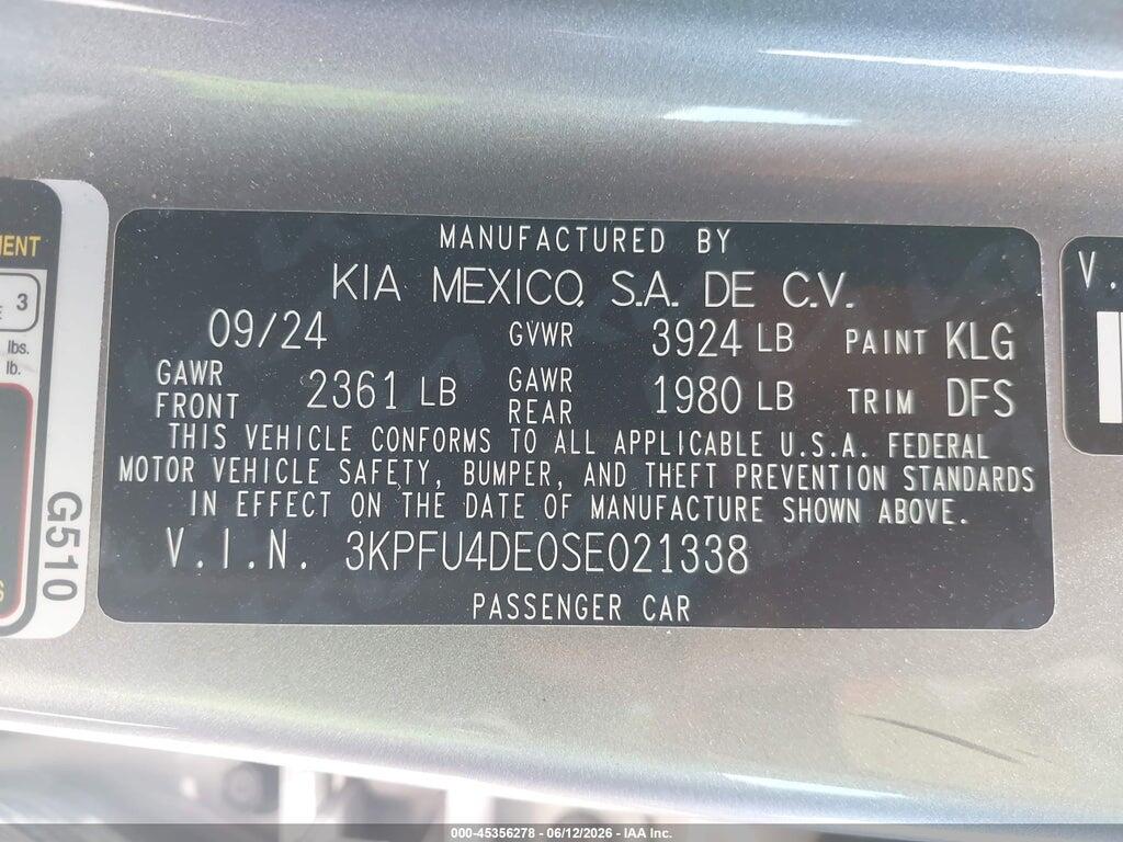 3KPFU4DE0SE021338 2025 KIA K4 photo no. 9