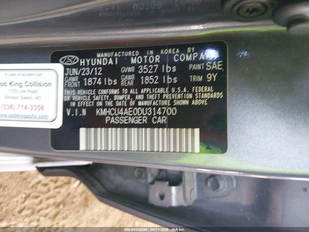 KMHCU4AE0DU314700 2013 HYUNDAI ACCENT photo no. 9