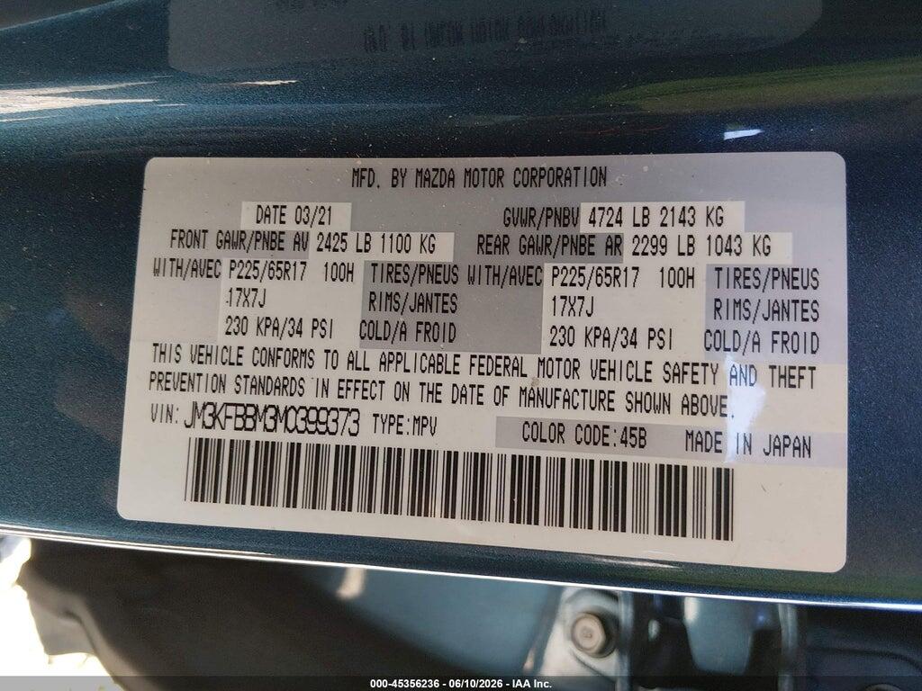 JM3KFBBM3M0399373 2021 MAZDA CX-5 photo no. 9