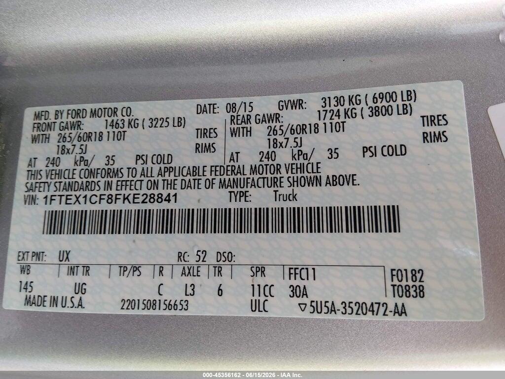 1FTEX1CF8FKE28841 2015 FORD F-150 photo no. 9