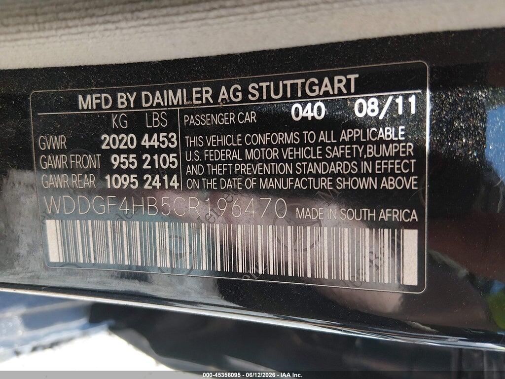 WDDGF4HB5CR196470 2012 MERCEDES-BENZ C 250 photo no. 9