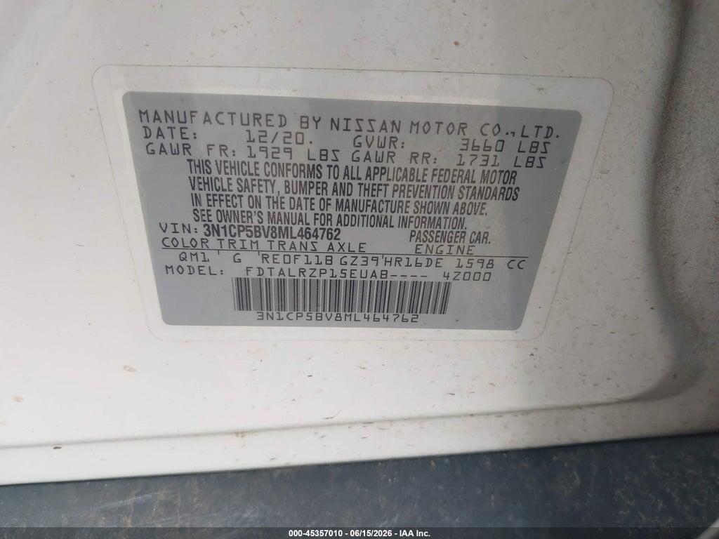 3N1CP5BV8ML464762 2021 NISSAN KICKS photo no. 9