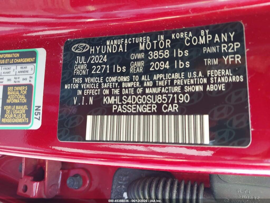 KMHLS4DG0SU857190 2025 HYUNDAI ELANTRA photo no. 9