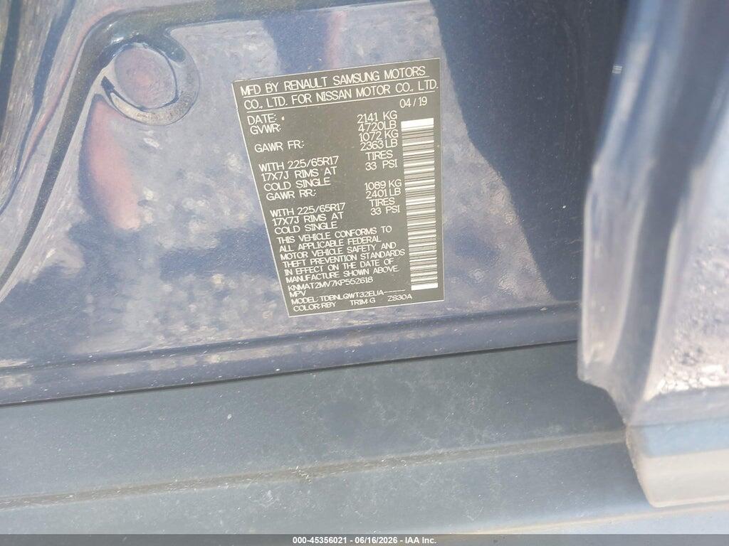 KNMAT2MV7KP552618 2019 NISSAN ROGUE photo no. 9