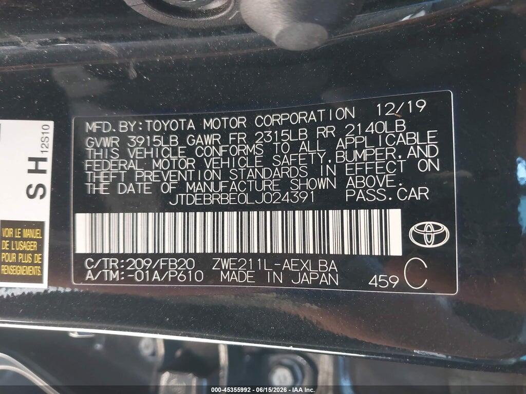 JTDEBRBE0LJ024391 2020 TOYOTA COROLLA photo no. 9