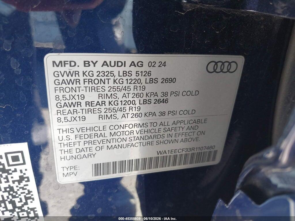 WA1EECF33R1107460 2024 AUDI Q3 photo no. 9
