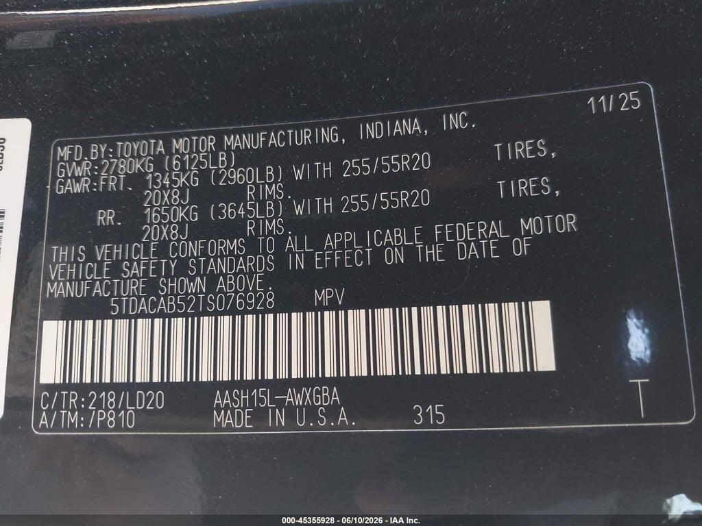5TDACAB52TS076928 2026 TOYOTA GRAND HIGHLANDER HYBRID photo no. 9