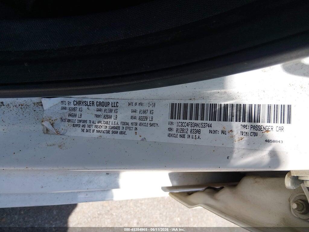 1C3CC4FB3AN153744 2010 CHRYSLER SEBRING photo no. 9