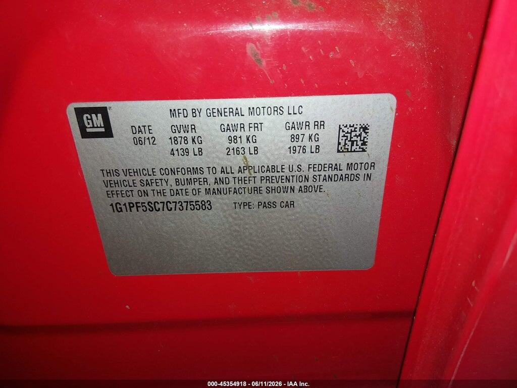 1G1PF5SC7C7375583 2012 CHEVROLET CRUZE photo no. 9