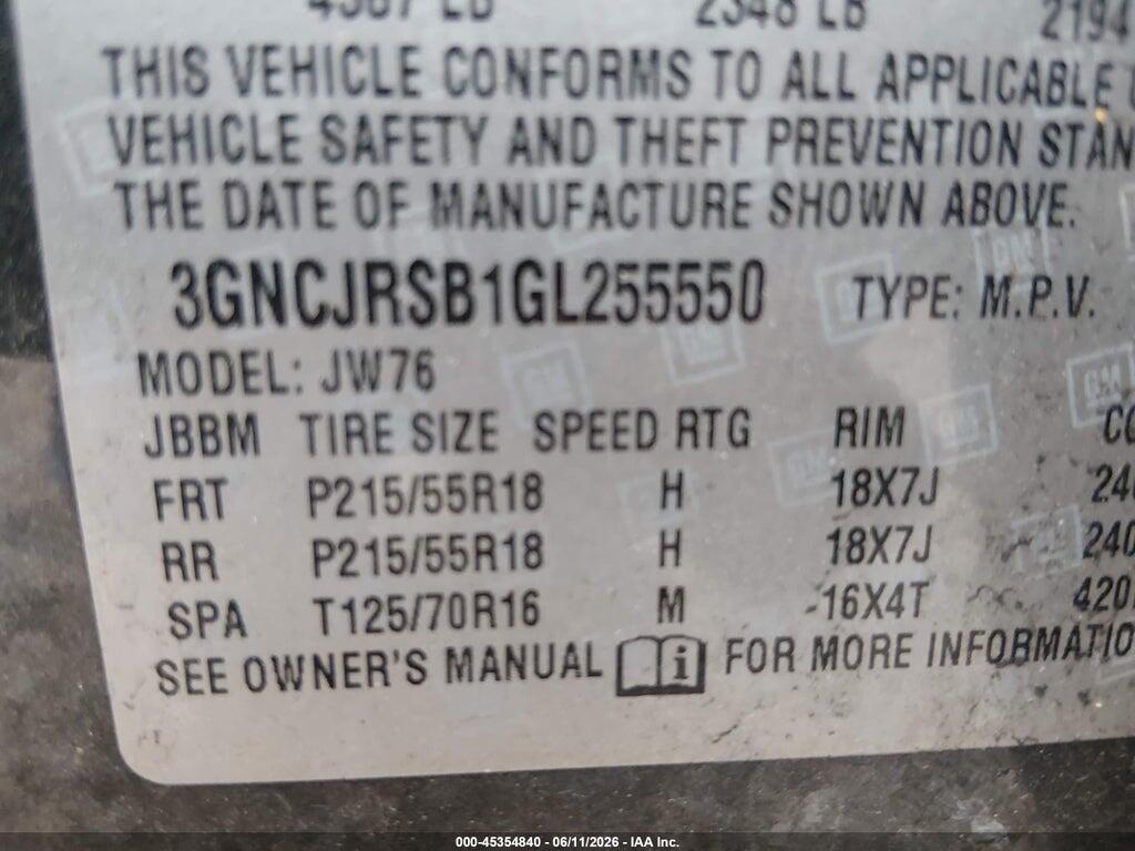 3GNCJRSB1GL255550 2016 CHEVROLET TRAX photo no. 9