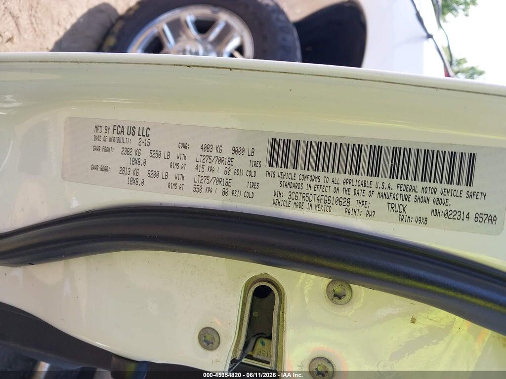 3C6TR5DT4FG610628 2015 RAM 2500 photo no. 9