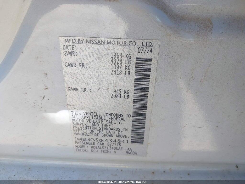 1N4BL4CV5RN434841 2024 NISSAN ALTIMA photo no. 9