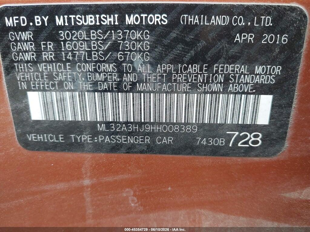 ML32A3HJ9HH008389 2017 MITSUBISHI MIRAGE photo no. 9