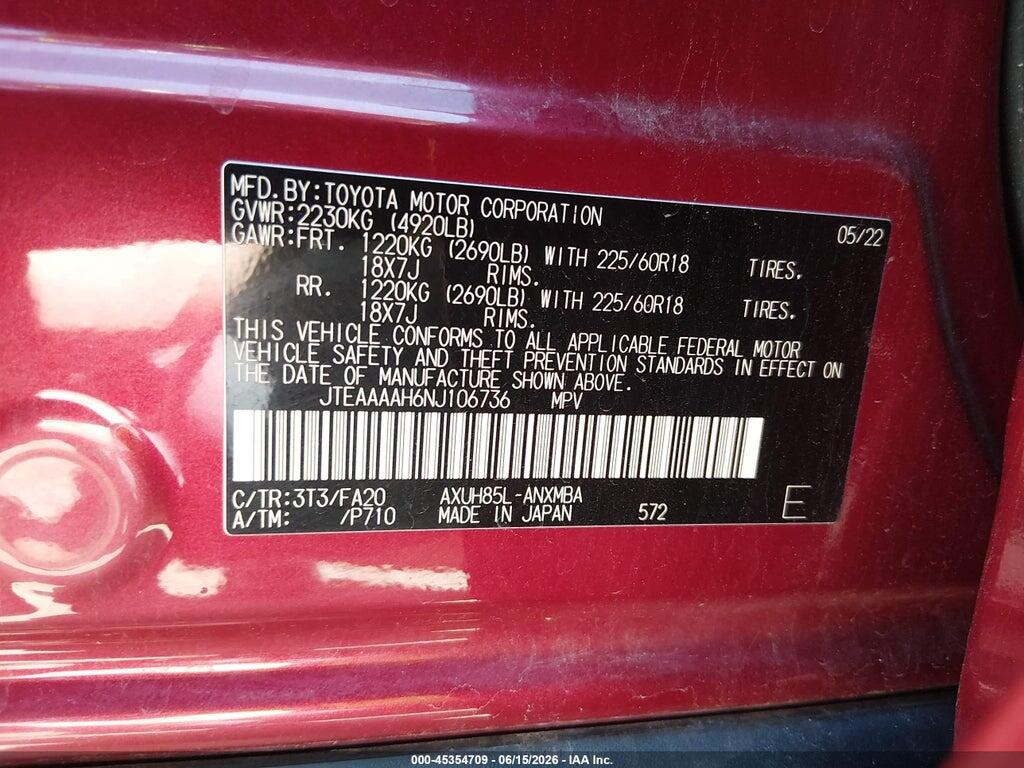JTEAAAAH6NJ106736 2022 TOYOTA VENZA photo no. 9