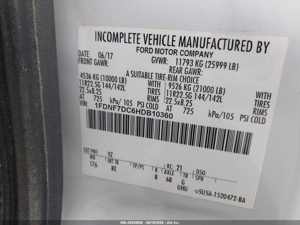 1FDNF7DC6HDB10360 2017 FORD F-750 DIESEL photo no. 8