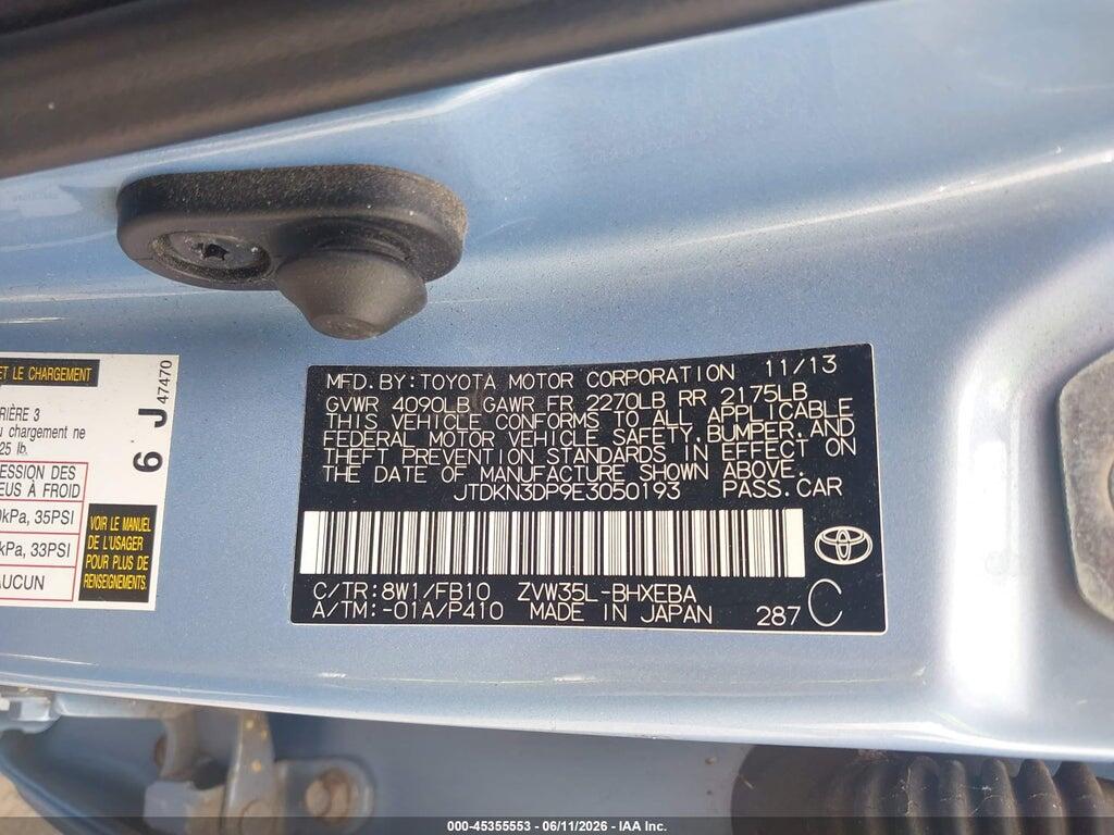 JTDKN3DP9E3050193 2014 TOYOTA PRIUS PLUG-IN photo no. 9