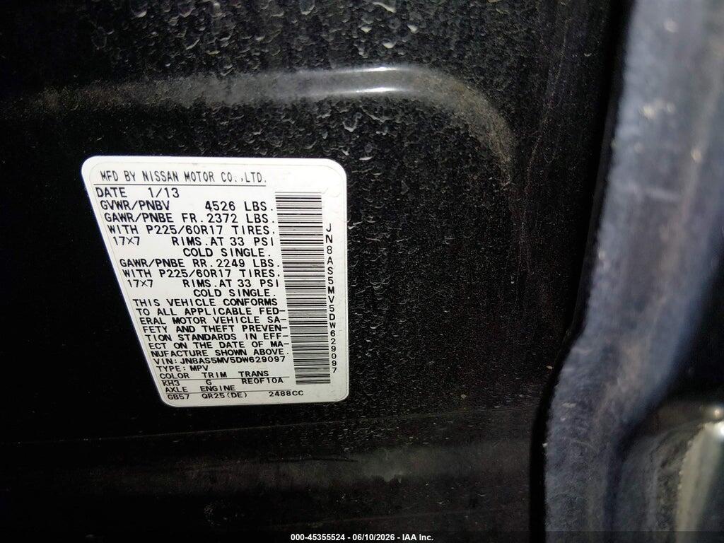JN8AS5MV5DW629097 2013 NISSAN ROGUE photo no. 9
