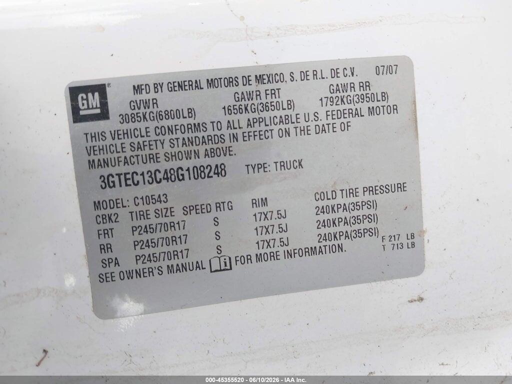 3GTEC13C48G108248 2008 GMC SIERRA 1500 photo no. 9