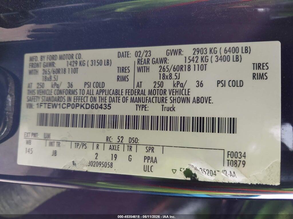 1FTEW1CP0PKD60435 2023 FORD F-150 photo no. 9