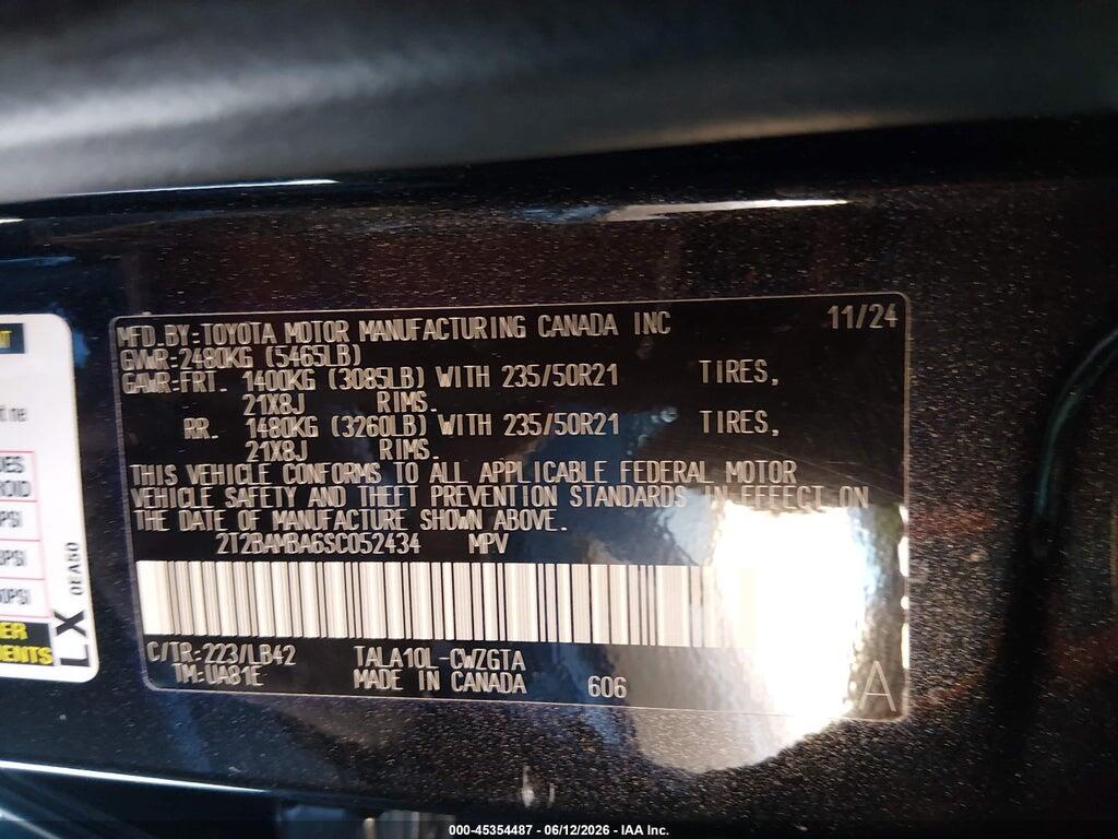 2T2BAMBA6SC052434 2025 LEXUS RX 350 photo no. 9