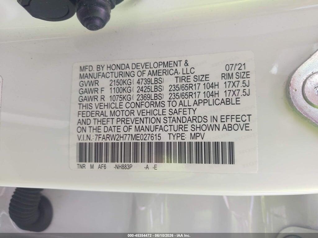 7FARW2H77ME027615 2021 HONDA CR-V photo no. 9