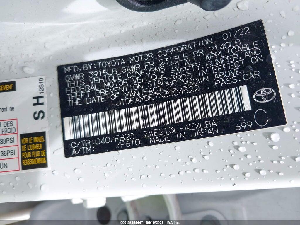 JTDEAMDE7N3004522 2022 TOYOTA COROLLA photo no. 9