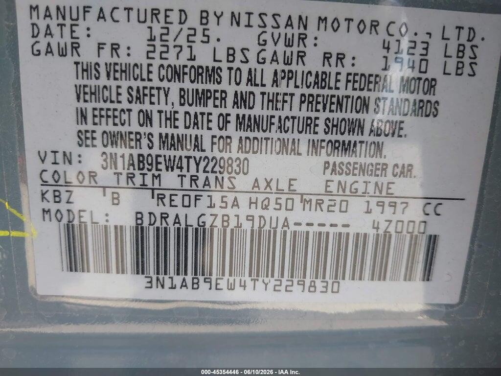 3N1AB9EW4TY229830 2026 NISSAN SENTRA photo no. 9