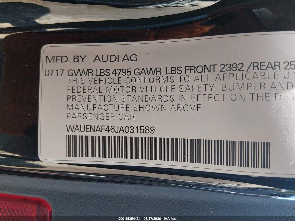 WAUENAF46JA031589 2018 AUDI A4 photo no. 9