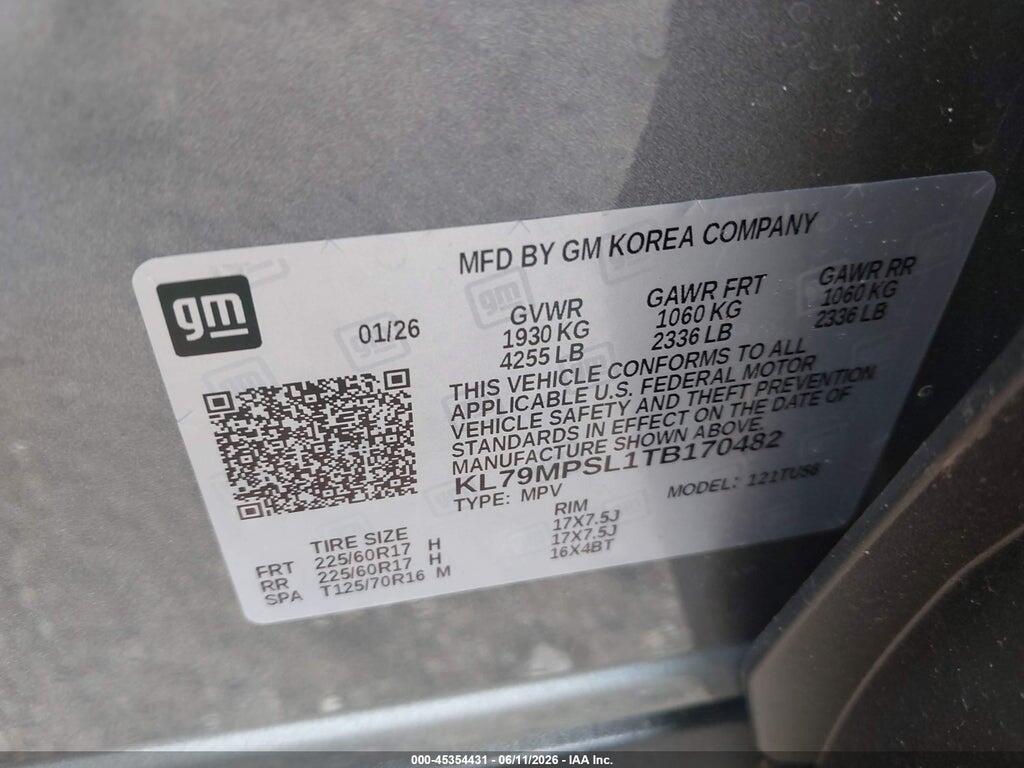 KL79MPSL1TB170482 2026 CHEVROLET TRAILBLAZER photo no. 9