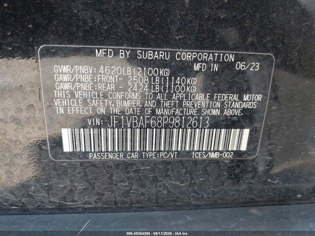JF1VBAF68P9812613 2023 SUBARU WRX photo no. 9