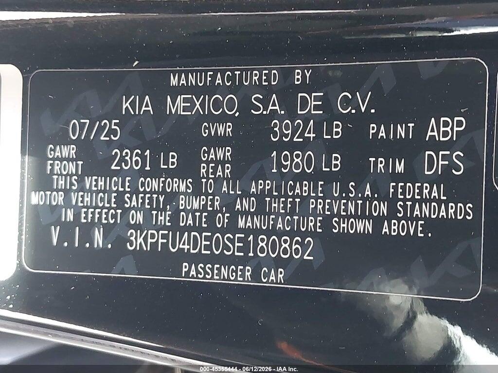 3KPFU4DE0SE180862 2025 KIA K4 photo no. 9