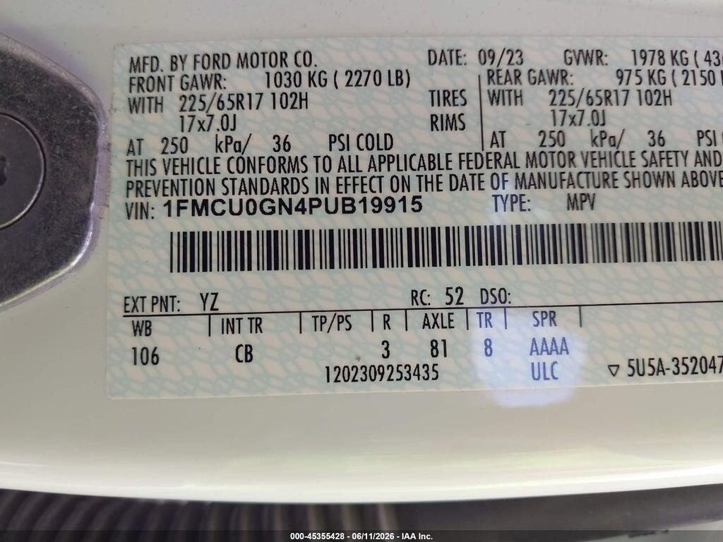 1FMCU0GN4PUB19915 2023 FORD ESCAPE photo no. 9