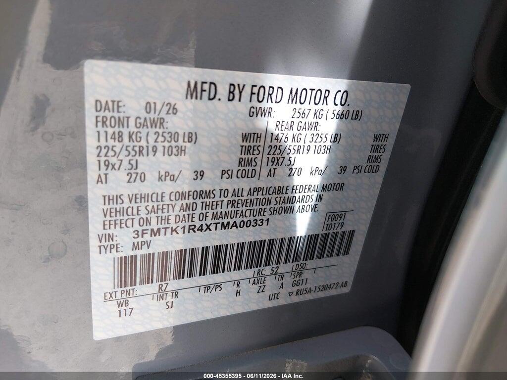 3FMTK1R4XTMA00331 2026 FORD MUSTANG MACH-E photo no. 9