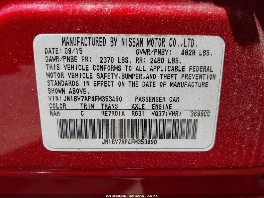 JN1BV7AP4FM353490 2015 INFINITI Q50 photo no. 9
