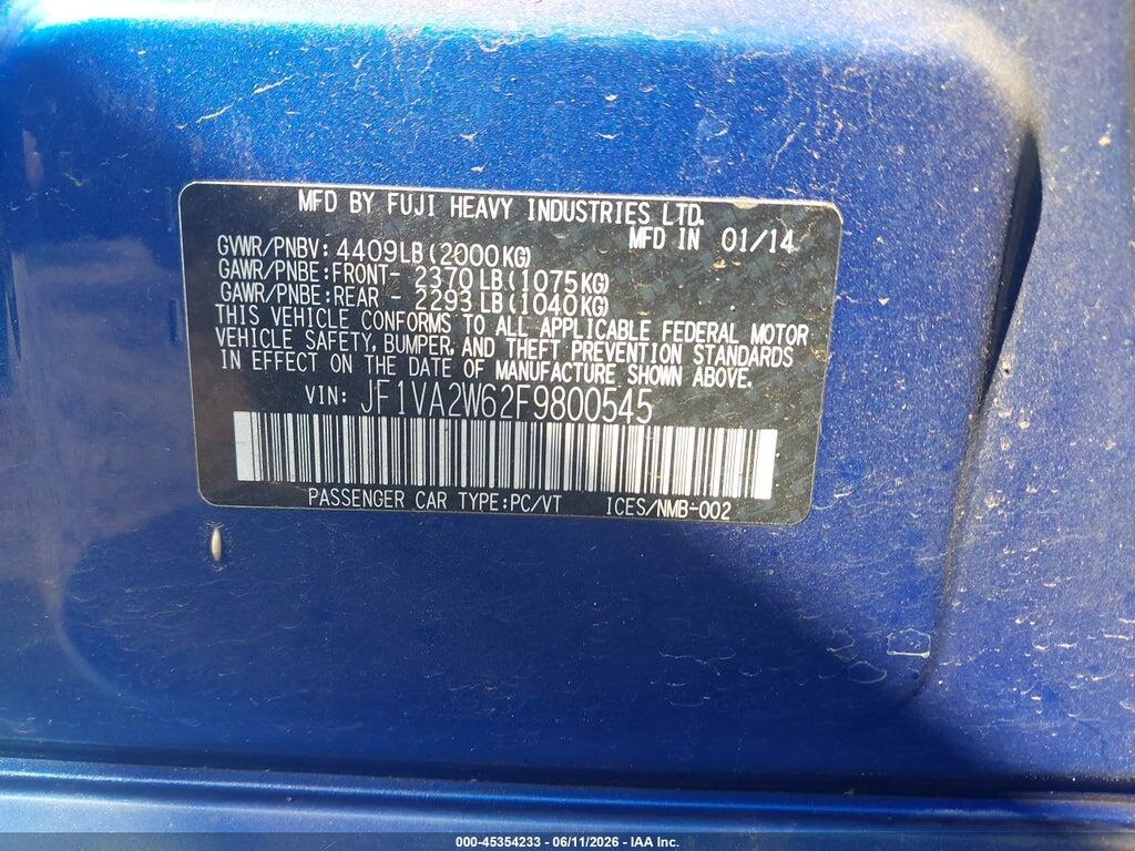 JF1VA2W62F9800545 2015 SUBARU WRX STI photo no. 9