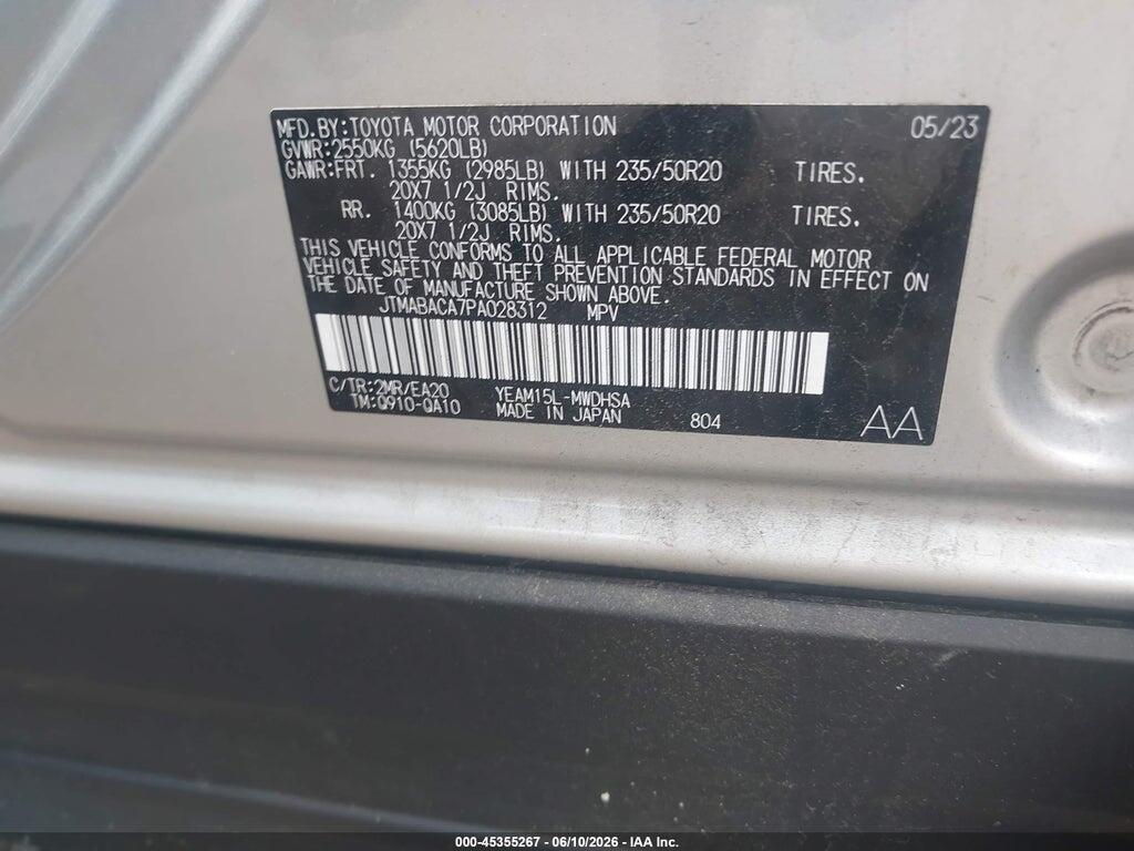 JTMABACA7PA028312 2023 TOYOTA BZ4X photo no. 9