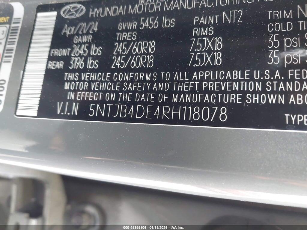 5NTJB4DE4RH118078 2024 HYUNDAI SANTA CRUZ photo no. 9