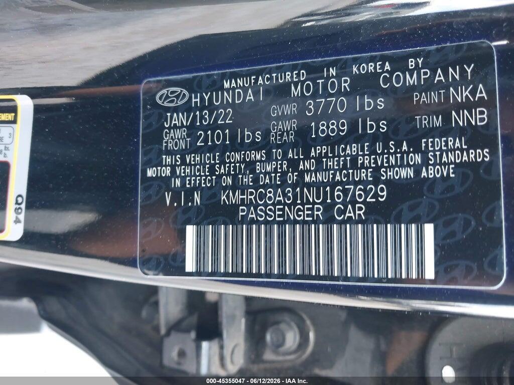 KMHRC8A31NU167629 2022 HYUNDAI VENUE photo no. 9